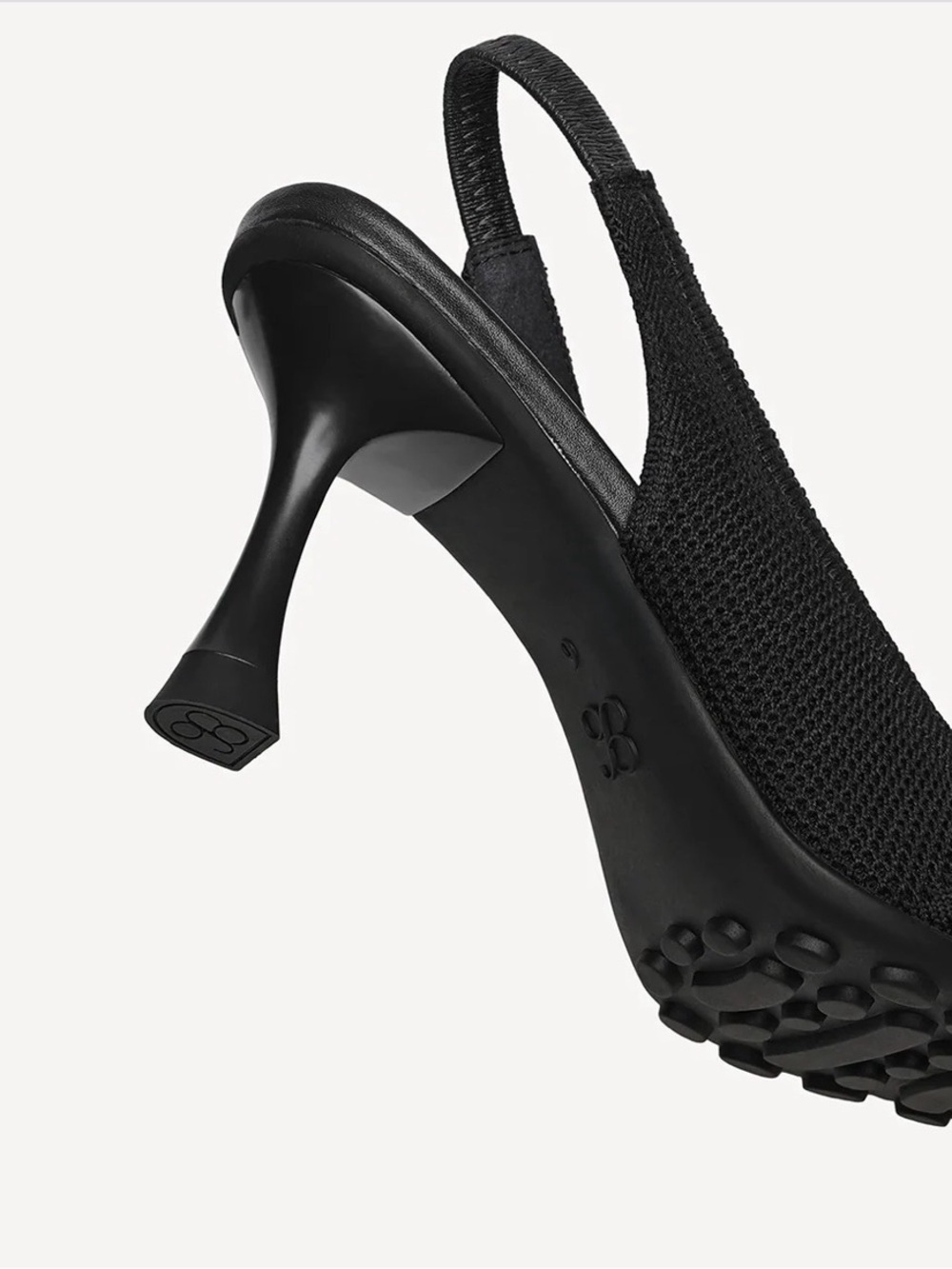 Pointed-Toe Black Heeled Slingback - Picture 3 of 7